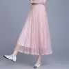Falda Larga Morada Acampanada, Falda Holgada de Corte A, Adelgazante, Moderna, Versátil Falda de Lentejuelas