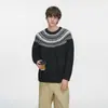 Suéter de Tricô Pesado Fair Isle Masculino Outono e Inverno Estilo Preguiçoso Tricô de Alta Qualidade Estilo Americano Camisa para Camadas Internas