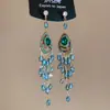 Brincos de Franja Gota d'Água em Zircônia Super Brilhantes, Estilo Étnico Retrô Artístico, Design de Gancho de Orelha Fashion, Brincos Únicos e Versáteis