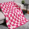 Meia Manta Xadrez Manta Malha Jacquard Preto e Branco Cobertor Flanela Sofá Cobertor Cobertor Cobertor Cobertor