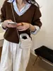 Bolso de mano de gato de dibujos animados, lindo para niñas, correa larga desmontable para el hombro, monedero portátil para lápiz labial de un solo hombro cruzado, transfronterizo