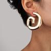 Moda Transfronteiriça Europeia e Americana High-End Luxo Leve Personalidade Exagerada Geométrico Irregular Espiral Suave Brincos de Pino Femininos Joias