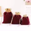 Bolsa de terciopelo negro con cordón para joyería, audífonos y artículos pequeños
