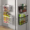 Estante de Almacenamiento Magnético para Refrigerador, Cesta Colgante de Almacenamiento Lateral, Caja de Almacenamiento Adhesiva Multifuncional para Refrigerador, Estante de Almacenamiento para Huecos de Refrigerador