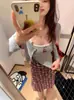 Camisola con Estampado de Oso Bm, Puntada de Encaje, Floral, Cinturón para Mujer, Almohadilla en el Pecho, Cintura Adelgazante, Top Base Dulce y Atrevido para Mujer