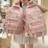 Mochilas de estilo coreano, modernas y estéticamente agradables para estudiantes de secundaria y preparatoria, con múltiples compartimentos, un diseño ligero y gran capacidad