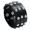 Pulsera de Cuero Punk de Moda de Tres Filas de Remaches para Hombre, Pulsera Ancha de Cuero, Accesorios Periféricos de Animación, Producto Popular de Venta Caliente Transfronterizo