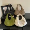 Bolsa tote de poá, estilo despojado, de grande capacidade, para mulheres, perfeita para o outono, com design retrô em veludo cotelê, versátil e estilosa, podendo ser carregada como bolsa de ombro ou sacola de braço.