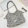 Bolso de hombro con cordón estilo coreano 6932 con estampado de lunares y estrellas, bolsa de lona para estudiantes, gran capacidad