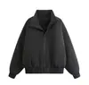 26 nova jaqueta curta de algodão masculina de inverno com gola alta, moderna, fashion, solta, casual, espessa, casaco de algodão quente para homens
