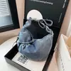Cross2026 Bolso de Mezclilla Arrugado Nuevo de Otoño Moda Versátil Casual Ligero Bolso Cruzado de Empanada para el Trabajo y el Viaje