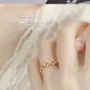 [Ramas y Hojas Finas] Estilo Japonés Lujo Ligero Súper Hermoso Anillo Exquisito de Glándula Lleno de Hadas con Sentido de Alta Gama Anillo de Lujo Ligero