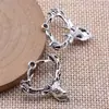 28x 26mm 1.7g plata antigua accesorios para joyería DIY colgante de cabeza de ciervo
