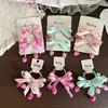 Conjunto Doce de Presilhas e Elásticos de Cabelo com Laço e Cereja para Crianças, Grampos, Presilhas Laterais e Faixas de Cabelo