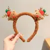 Tocado navideño horquilla de alce de bosque lindo para niños diadema joyería pequeño clip accesorios para el cabello