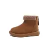Botas de nieve para niñas 2026 nuevo invierno niños zapatos de algodón cálidos forrados de felpa niños grandes suela suave antideslizante botas cortas para niñas pequeñas