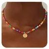Collar de Corazón Turquesa Colorido de 26 Letras Transfronterizo Europeo y Americano, Gargantilla Elegante y Versátil
