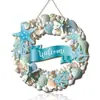 Placa de puerta costera de madera nueva transfronteriza bienvenida estrella de mar concha listado estrella de mar tortuga decoraciones de playa al por mayor