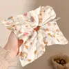 Goma de Pelo Oversize de Zhao Lusi para Mujer, Lazo de Pelo Retro de Gama Alta para Otoño e Invierno, Cuerda para el Pelo Floral de Estilo Perezoso
