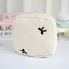 Bolso cuadrado pequeño de algodón acolchado transfronterizo, neceser de algodón elegante, bolsa de almacenamiento personalizada para auriculares, cables de datos y toallas sanitarias