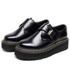 [Não usar nos pés] leve-baixo sola grossa fivela sapatos de couro pretos pequenos femininos de couro versátil sapatos e botas para todas as estações para estudantes