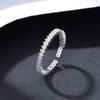 PAG & MAG Anillo europeo y americano de plata 925 con micro incrustaciones de circonita, taladro de fila, nicho, avanzado, abierto, ajustable, venta al por mayor