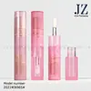 Pedido Jinze: Tubo Redondo de Lipstick de Doble Extremo, Tubo de Brillo Labial con Aplicador de Cepillo Grueso, Tubo de Barra de Polvo, Materiales de Empaque de Plástico
