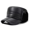 Gorra Plana para Hombre para Personas de Mediana Edad y Mayores, Gorro Cálido de Invierno con Protección para los Oídos, Gorro Lei Feng para Mayores, Gorra con Visera Engrosada a Prueba de Frío