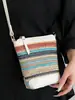 Bolso de Paja de Moda para Mujer 2025 Verano Nuevo Tejido de Tendencia Hombro Cruzado Bolso de Mujer Playa Casual Bolso Balde