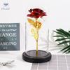 Rosa Eterna Cubierta de Cristal Lámina de Oro Láser Flor 520 Tanabata Enamorado Navidad Día de la Madre Regalo de Cumpleaños para Niñas