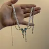 Vela Aromática Dulce Tipsy Lujo Elegante, Collar Versátil de Perlas en Forma de Corazón, Diseño de Nicho, Cadena de Clavícula de Gama Alta