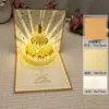Cartão de Cumprimento de Aniversário Estéreo 3D Bolo de Aniversário Colorido Escultura em Papel Elegante Cartão Dobrável de Bênção Cartão de Presente de Aniversário Transfronteiriço