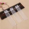 En stock 6*26 bolsa de malla blanca para abanico bolsa de color sólido de hilo perlado bolsa de organza con cordón bolsa para abanico de boda