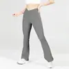 Pantalones de campana de yoga transfronterizos para mujer, cintura alta, adelgazantes, ligeramente acampanados, pierna ancha, levanta glúteos de melocotón, pantalones largos para deportes y fitness, pantalones deportivos