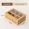 Caja de Té de Escritorio de Madera Almacenamiento de Bolsitas de Té Caja Ajustada Oficina Sala de Té Caja de Almacenamiento de Cápsulas Formato Caja de Madera