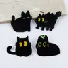 Broche Lindo y Divertido de Gato Negro, Decoración para Mochila Escolar de Niños Ropa, Insignia Metálica Creativa de Animales de Dibujos Animados