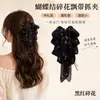 2026 Novo Presilha de Garra Elegante com Laço de Fita Floral para Mulheres Penteado Semi-Preso Presilha para a Parte de Trás da Cabeça Acessórios de Cabelo de Verão