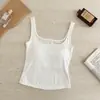 Camisole Lyocell com decote quadrado e ombros largos para mulheres com bojos, disfarça protuberâncias laterais, adequada para usar em camadas ou sozinha, top base emagrecedor