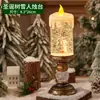 Luzes de Atmosfera de Natal Luzes LED Lâmpada de Vela de Areia Fluida Paisagem de Neve em Miniatura Luminária de Mesa para Desktop Decoração de Cena de Janela de Armário Interno