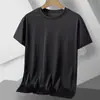 Camiseta de seda de hielo de comercio exterior, fresca y sedosa para verano, ropa transpirable, estilo coreano, holgada y fina, de manga corta para hombre