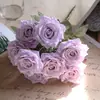 Suministro Listo del Fabricante de Rosas de Diamante de 9 Cabezas, Ramos de Rosas, Guías de Camino de Boda de Gama Alta para el Hogar, Flores Artificiales Decorativas