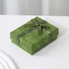 Caja de Joyería Verde Retro con Lazo y Tapa Cielo y Tierra Caja de Joyería Pendientes Collar Pulsera Caja de Regalo en Stock