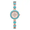 Reloj de cuarzo de lujo de alta calidad para mujer, reloj de pulsera redondo moderno y a la moda, adecuado como accesorio o regalo