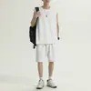 Conjunto de Camisetas sin Mangas para Hombre, Chaleco de Baloncesto de Seda de Hielo Delgado de Secado Rápido para Verano, Conjunto Casual Deportivo de Dos Piezas