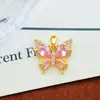 Pingente Transfronteiriço Borboleta 3D Cobre Banhado a Ouro Acessórios para Joias DIY Estilo Ins Simples Acessórios de Design de Luxo Leve para Mulheres