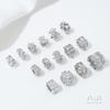 Cuentas Espaciadoras al Por Mayor Alta Retención de Color Cobre Plateado Plata Esterlina con Incrustaciones de Zircón Redondas Copo de Nieve Cuentas Espaciadoras para Joyería DIY Pulsera Collar