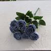 7 Rosas Concubina Imperial Estilo Coreano Ramo de Rosas Pequeño con Mango 7 Rosas Philips Flor de Simulación Hogar Boda Ramo de Rosas