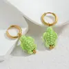 Série Oceano de Verão Brincos de Tarraxa Pequenas Tartarugas Marinhas Cerâmicas Coloridas Desenho Animado Fofo Tartaruga Ornamentos de Orelha Aço Inoxidável Atacado