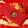 Oro Puro 999 Caballo del Zodiaco Estilo Chino Imán de Metal Personalizado para Refrigerador Pegatina para Teléfono Pegatinas de Dibujos Animados Manualidades