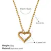 Colar Coração Vazado Francês Mais Vendido Aço Inoxidável Banhado a Ouro Real 18K Pulseira Simples Elegante Estilo Ins Transfronteiriço